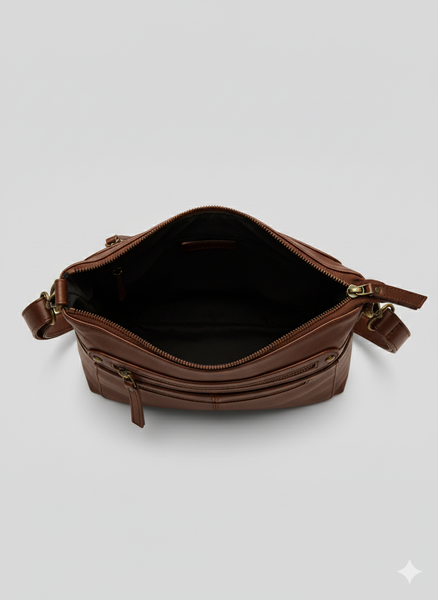 Jair Cross Body Genuine Leather Bags Passenger Bags for Men Travel - Black/Brown/Coffee