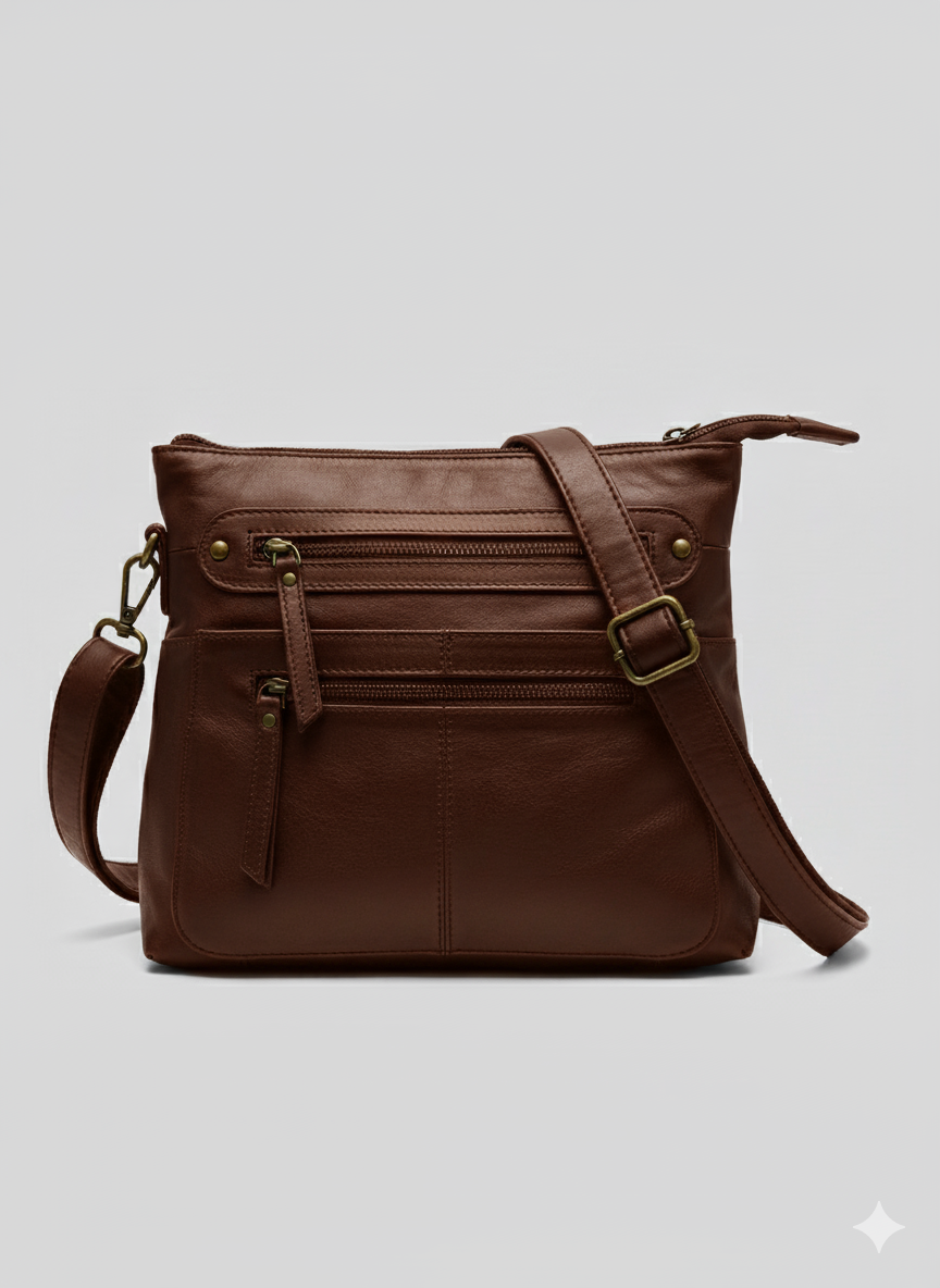 Jair Cross Body Genuine Leather Bags Passenger Bags for Men Travel - Black/Brown/Coffee