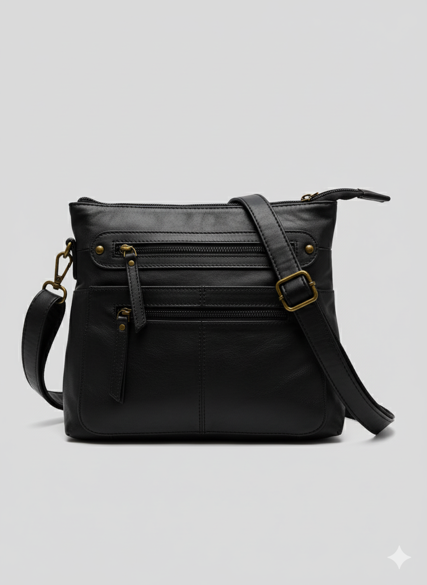 Jair Cross Body Genuine Leather Bags Passenger Bags for Men Travel - Black/Brown/Coffee