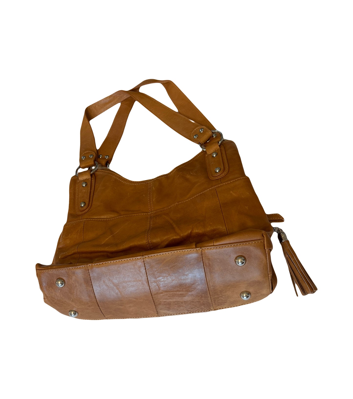 Vicenza Italian leather Tote Handbag - Tan/Brown/Light Brown