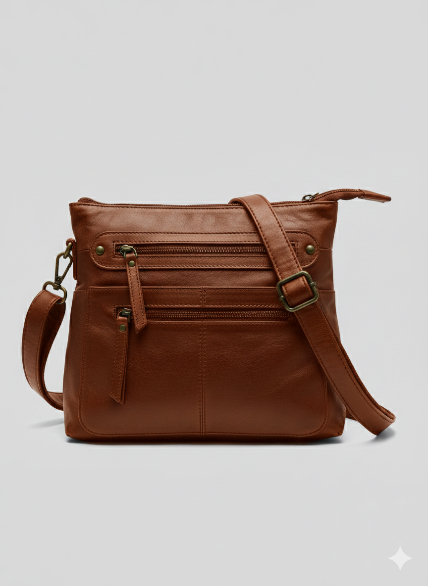 Jair Cross Body Genuine Leather Bags Passenger Bags for Men Travel - Black/Brown/Coffee