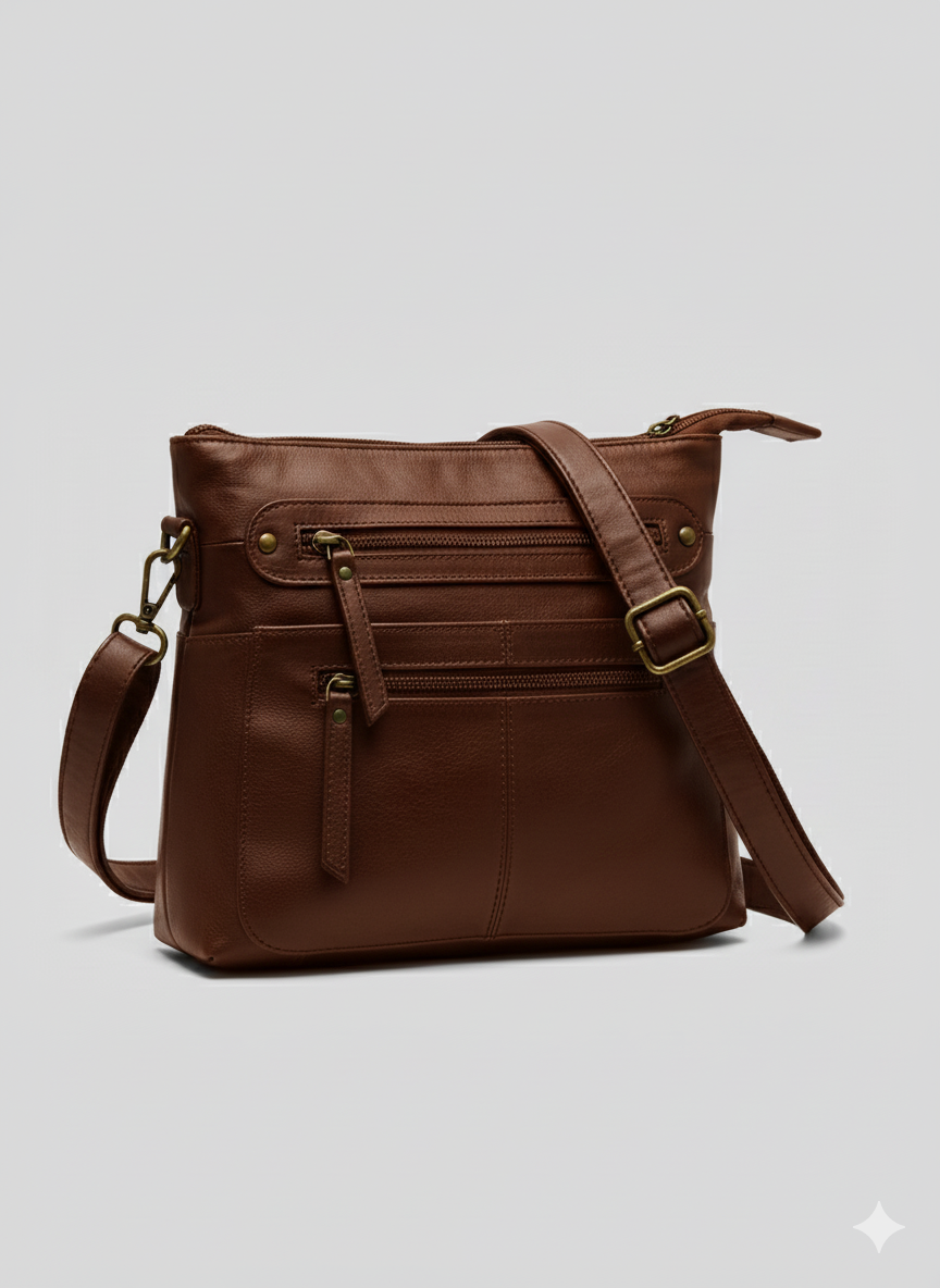 Jair Cross Body Genuine Leather Bags Passenger Bags for Men Travel - Black/Brown/Coffee