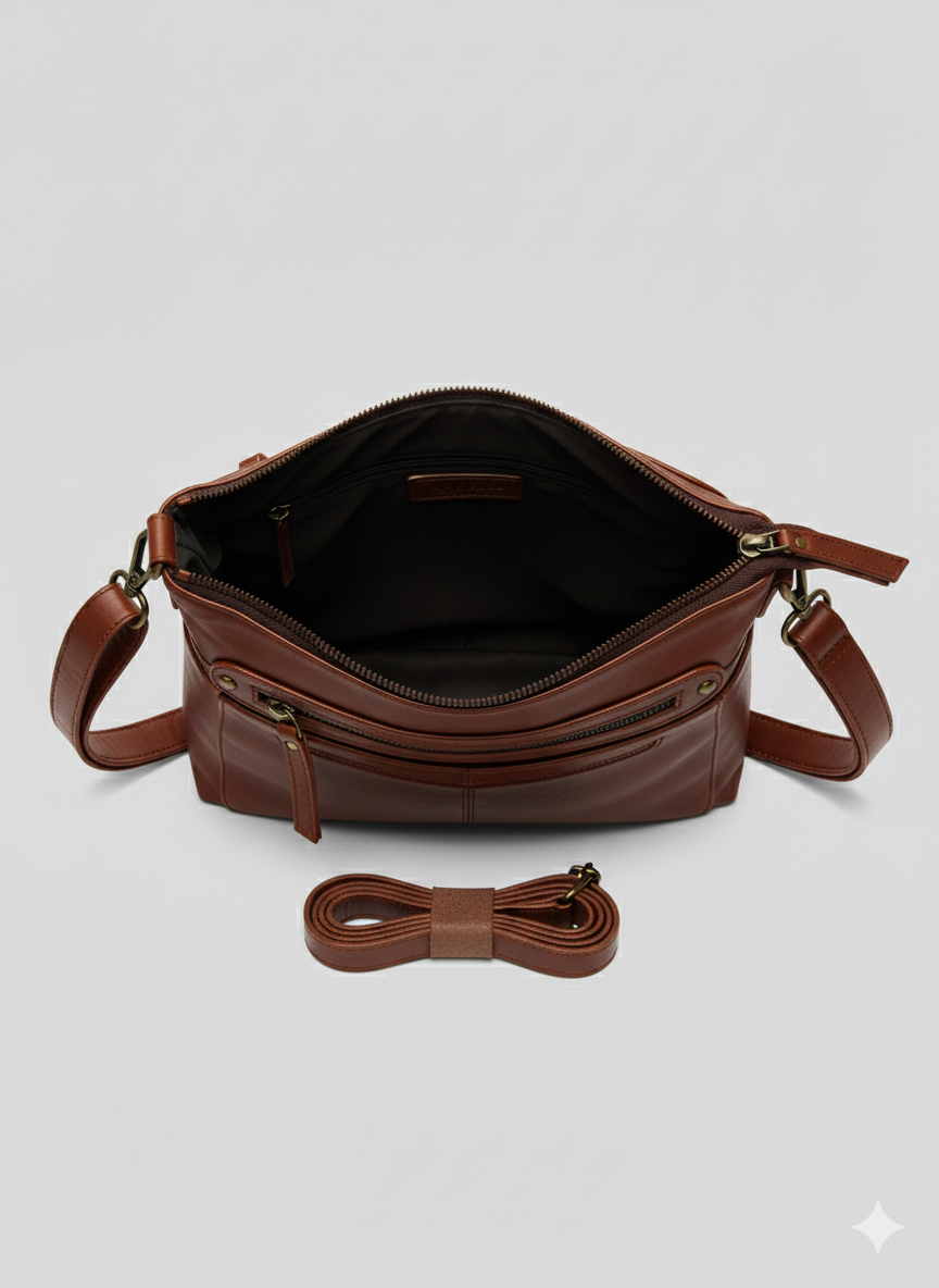 Jair Cross Body Genuine Leather Bags Passenger Bags for Men Travel - Black/Brown/Coffee