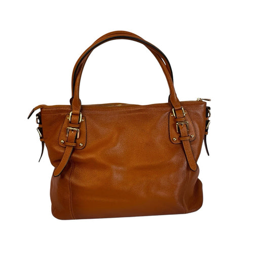 Brown Pebbled Leather Handbag Purse Shoulder Bag Satchel
